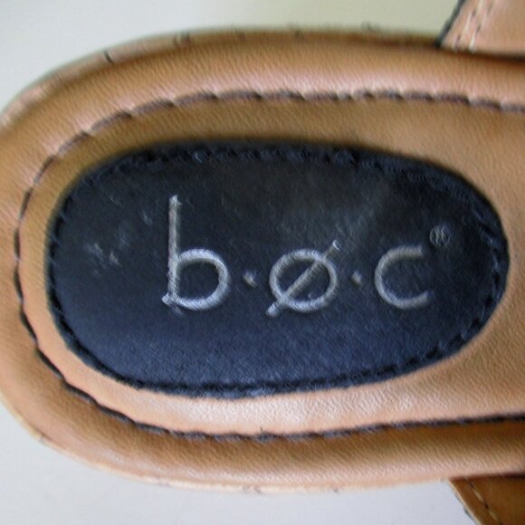 Born b.o.c Womens Black Leather Slide w/2" Wedge Heel - Size 7M - Picture 4 of 8